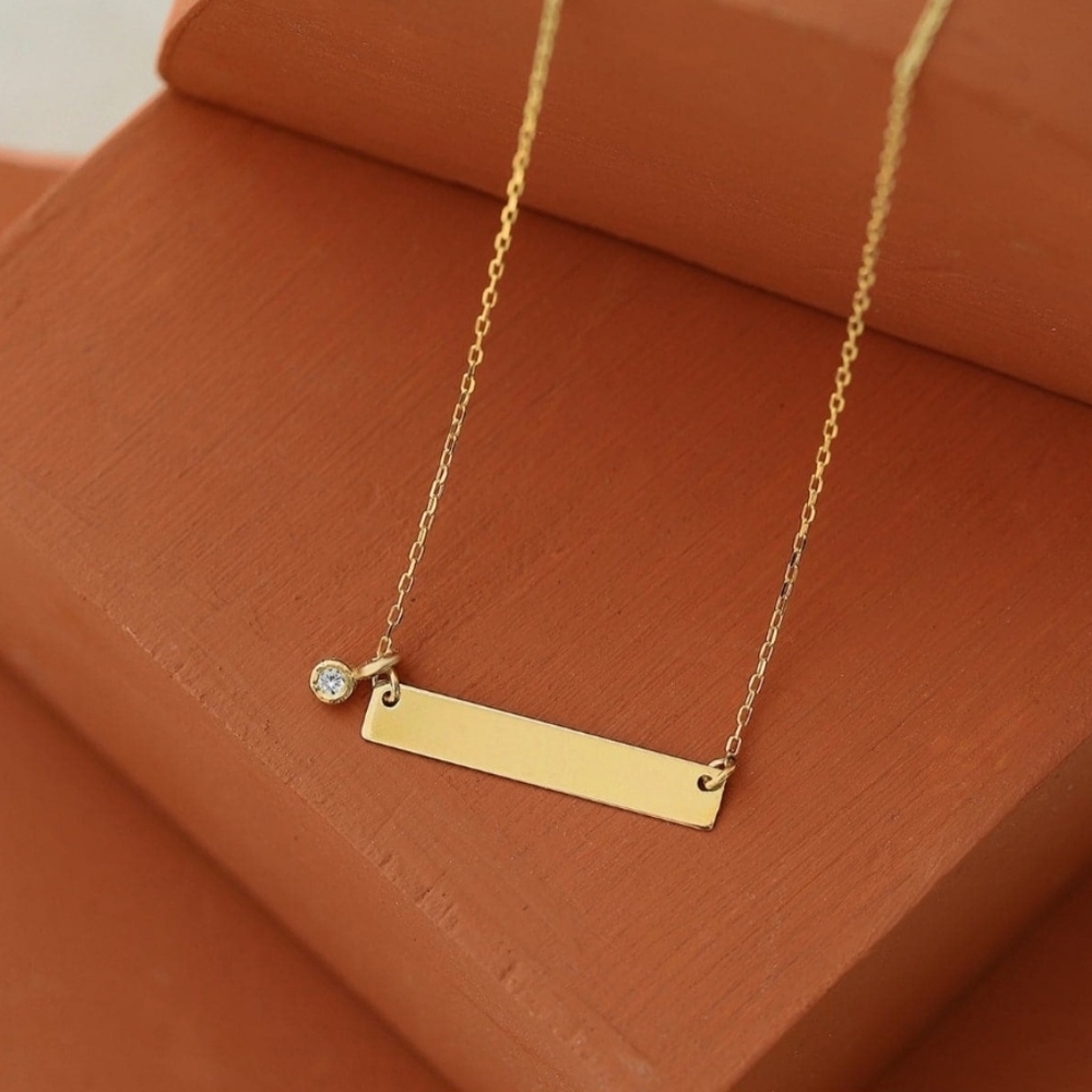 Gelin Diamonds 14k Gold Diamond Bar Necklace